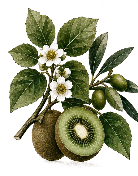 ETERNA TAO kiwi branch with flowers and fruit